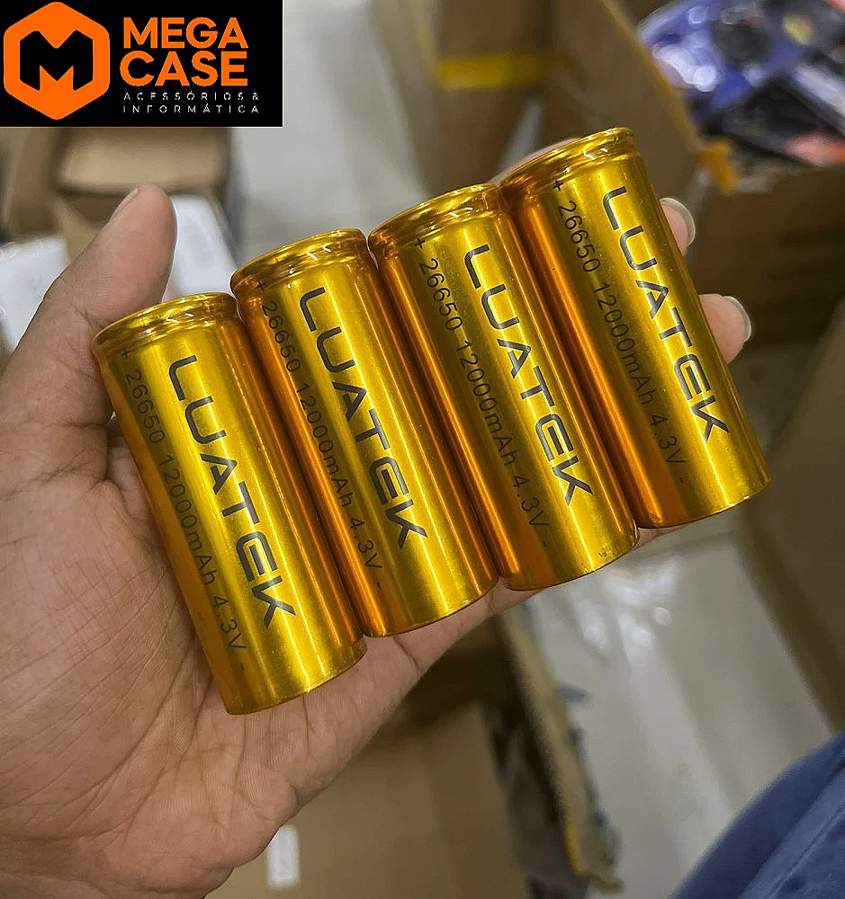 Bateria Recarregável Luatek 26650 12000mAh