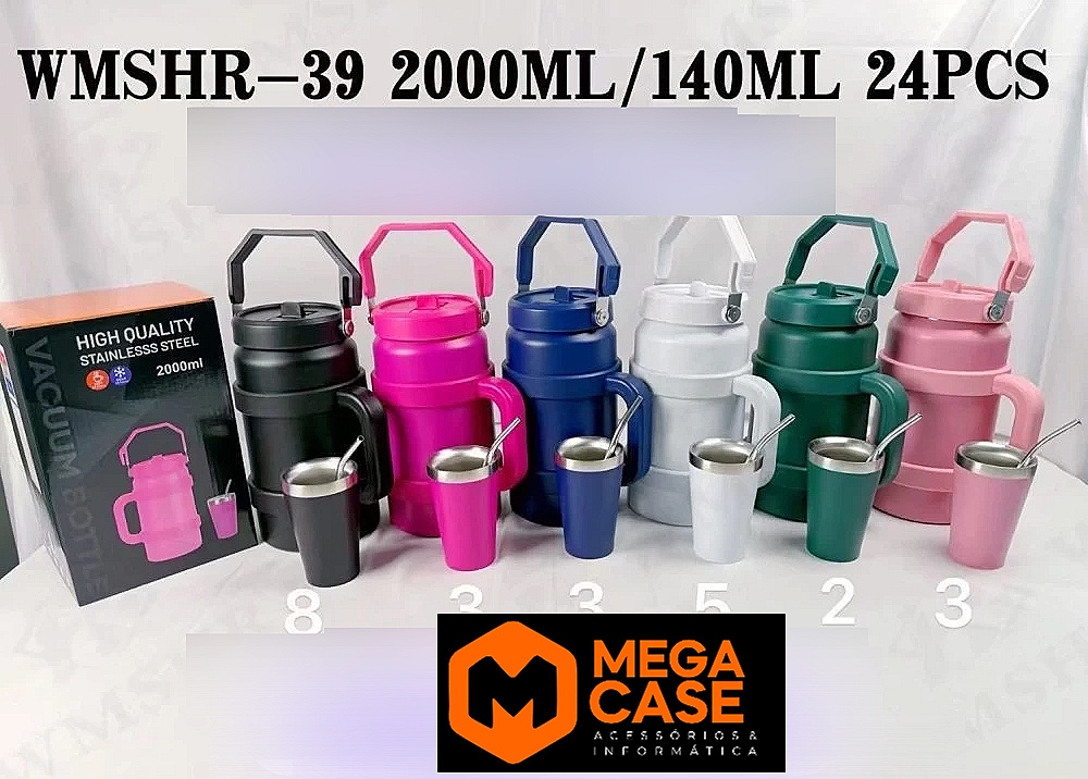 Garrafa térmica 2000ml + copo 140ml WMSHR-39
