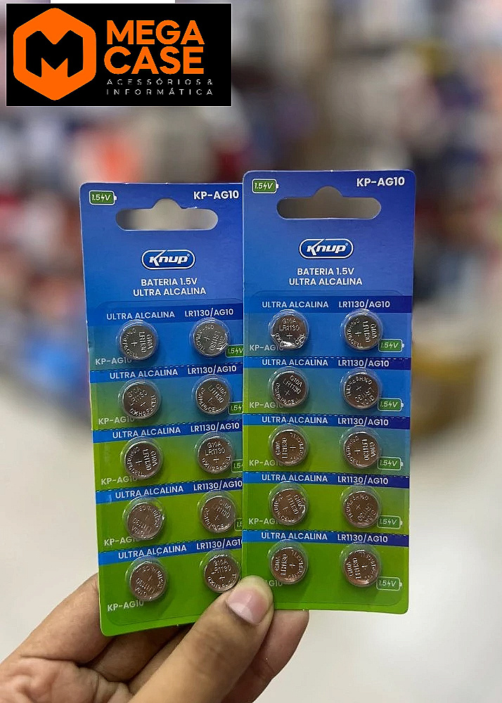 Bateria Botão 1,5V Knup KP-AG10 (cartela)