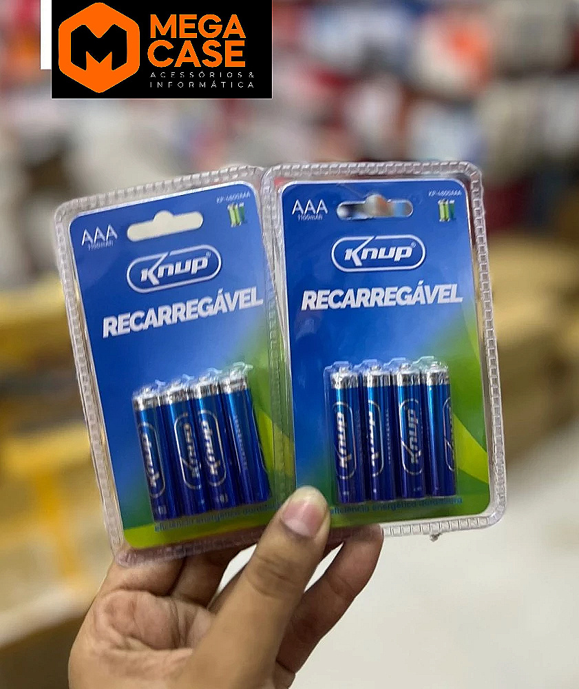 Pilha AAA Recarregável 1,2V 1100mAh Knup KP-4800AAA (4 un.)