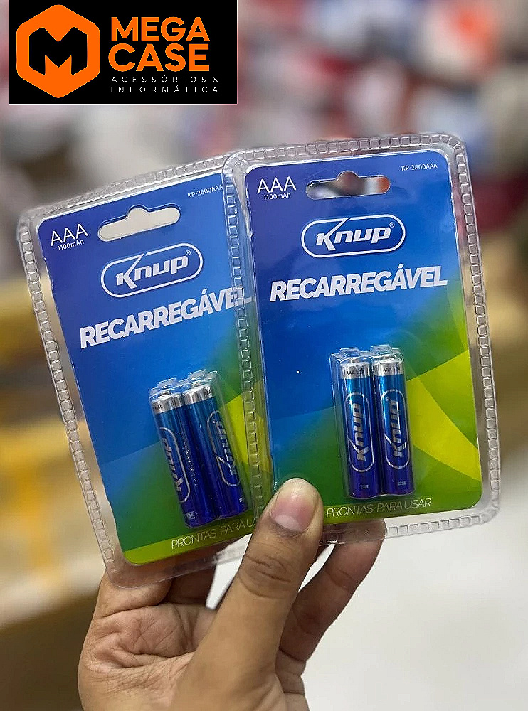 Pilha AAA Recarregável 1,2V 1100mAh Knup KP-2800AAA (par)