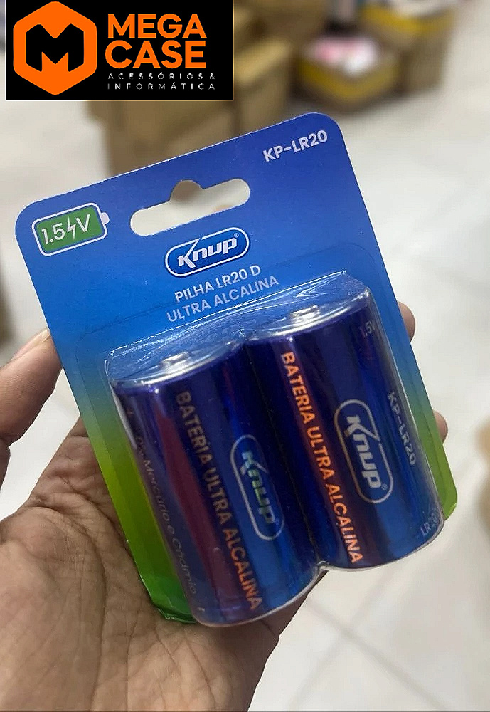 Pilha LR20 D Ultra Alcalina 1,5V Knup KP-LR20 (2 un.)