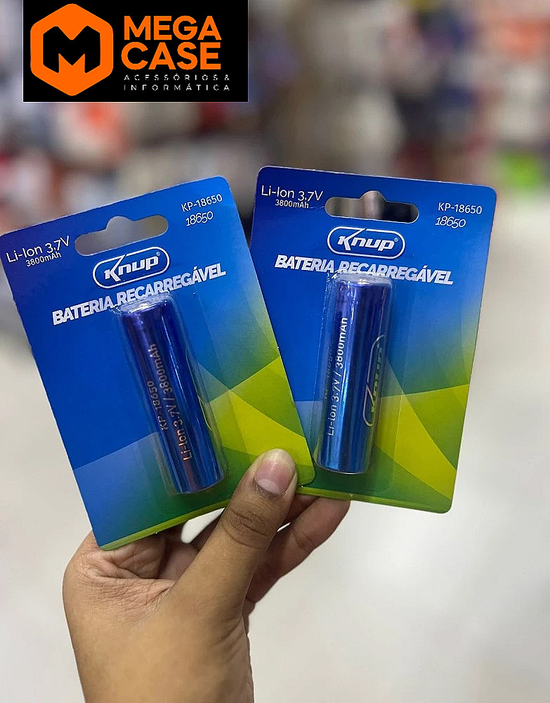 Bateria Recarregável Li-Ion 3,7V 3800mAh Knup KP-18650