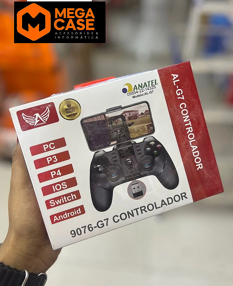 Controle 9076-G7 Tomate com Suporte Celular