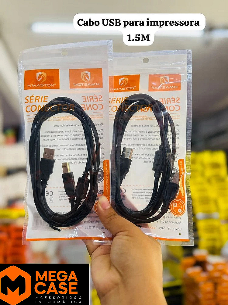 Cabo USB para Impressora H'maston 1.5M