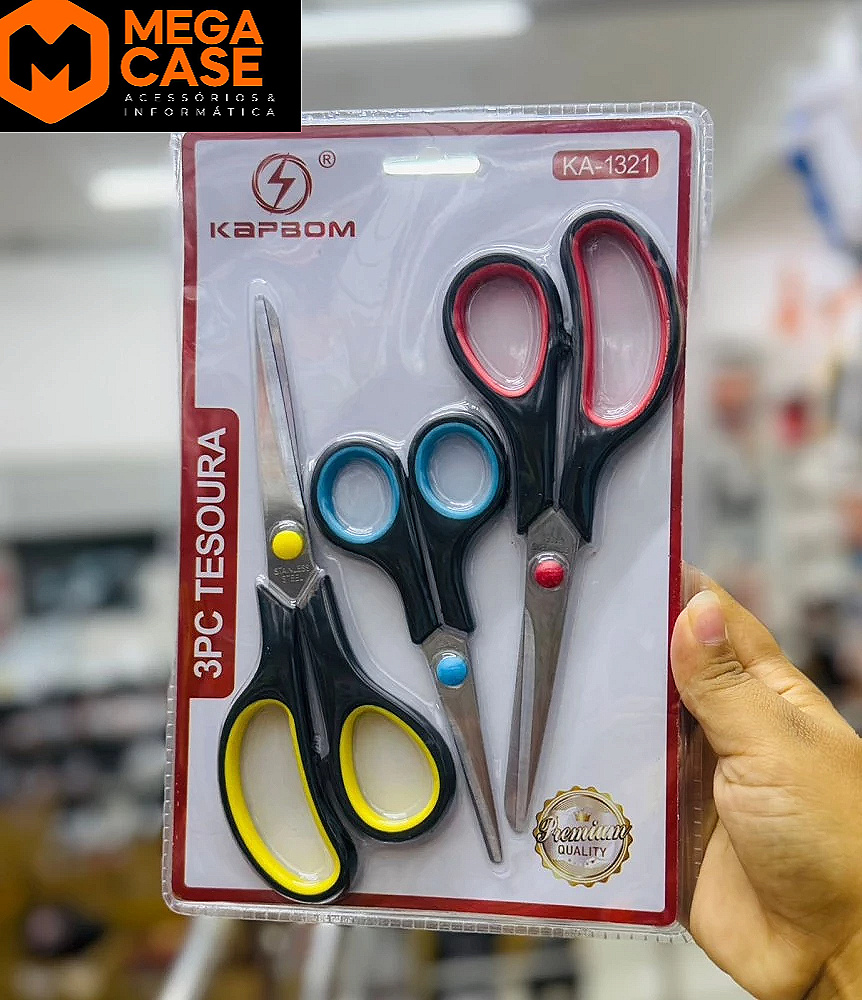 Kit 3 Tesouras Kapbom KA-1321