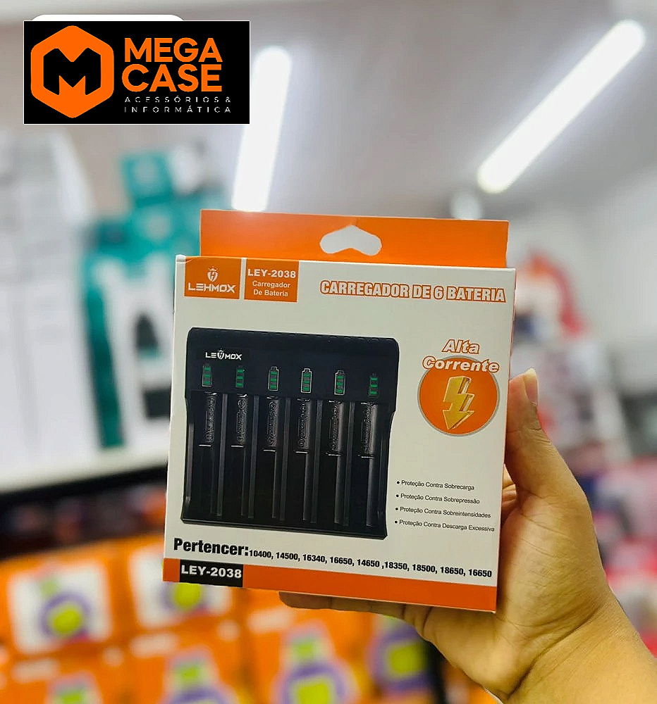 Carregador 6 Baterias Lehmox LEY-2038