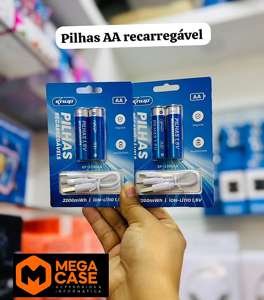 Pilhas AA Recarregáveis Knup KP-2700AA