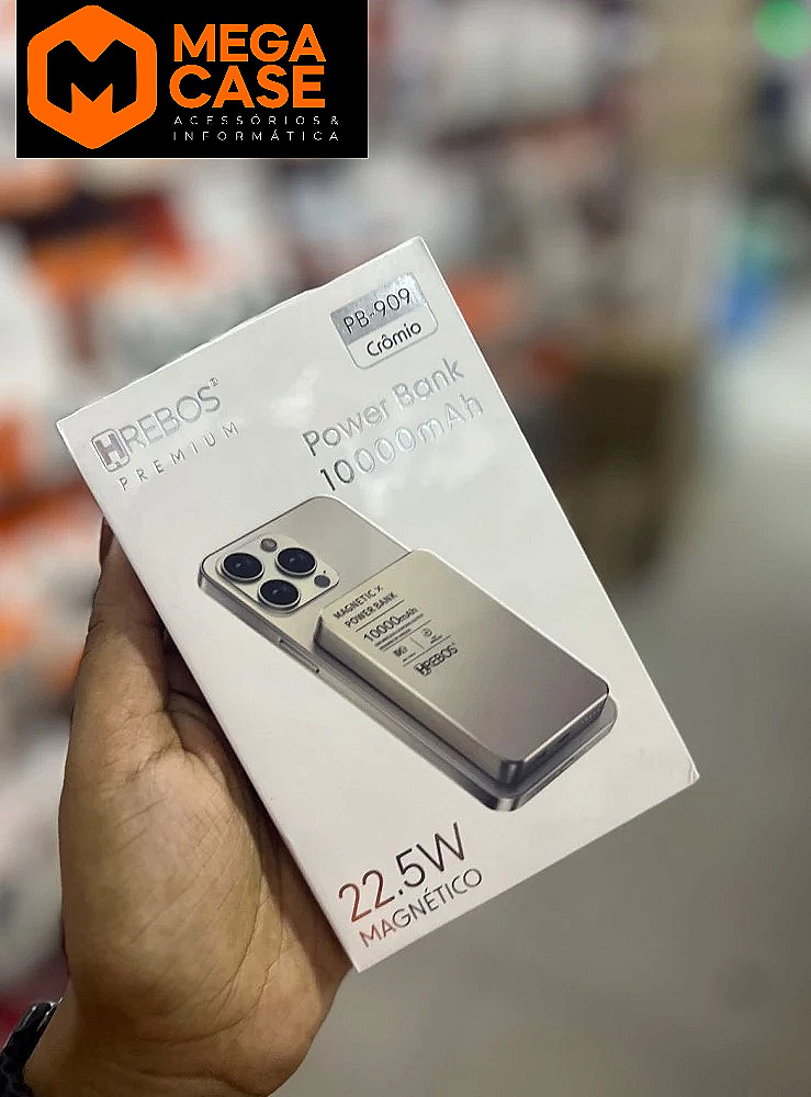 Carregador portátil Power Bank Magnético HREBOS 10000mAh PB-909