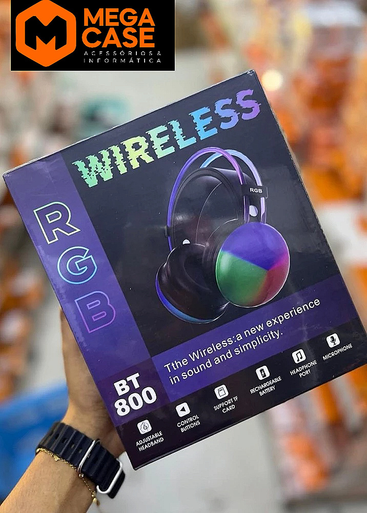 Headphone Sem Fio RGB BT800