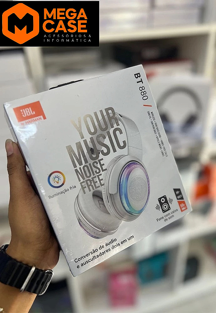 Fone JBL BT-880 Iluminação Fria
