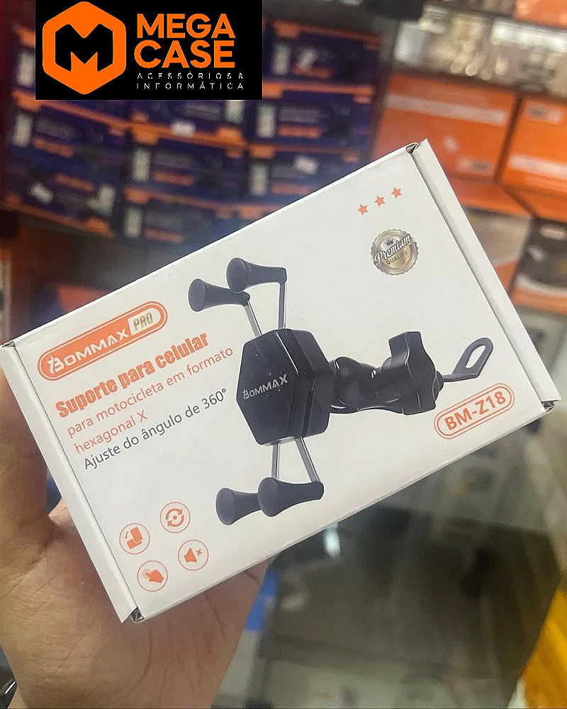 Suporte para Moto Bommax Pro BM-Z18 com Formato Hexagonal