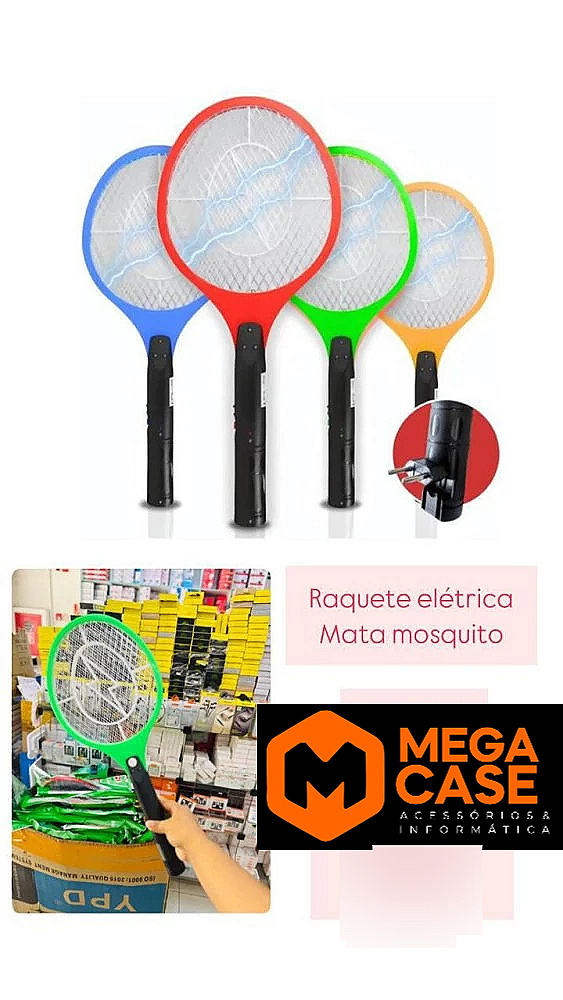 Raquete Elétrica Mata Mosquito Recarregável