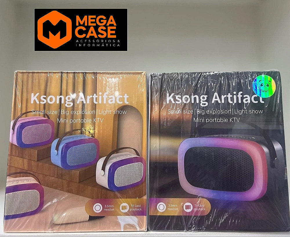Caixa de som portátil Ksong Artifact com luzes RGB
