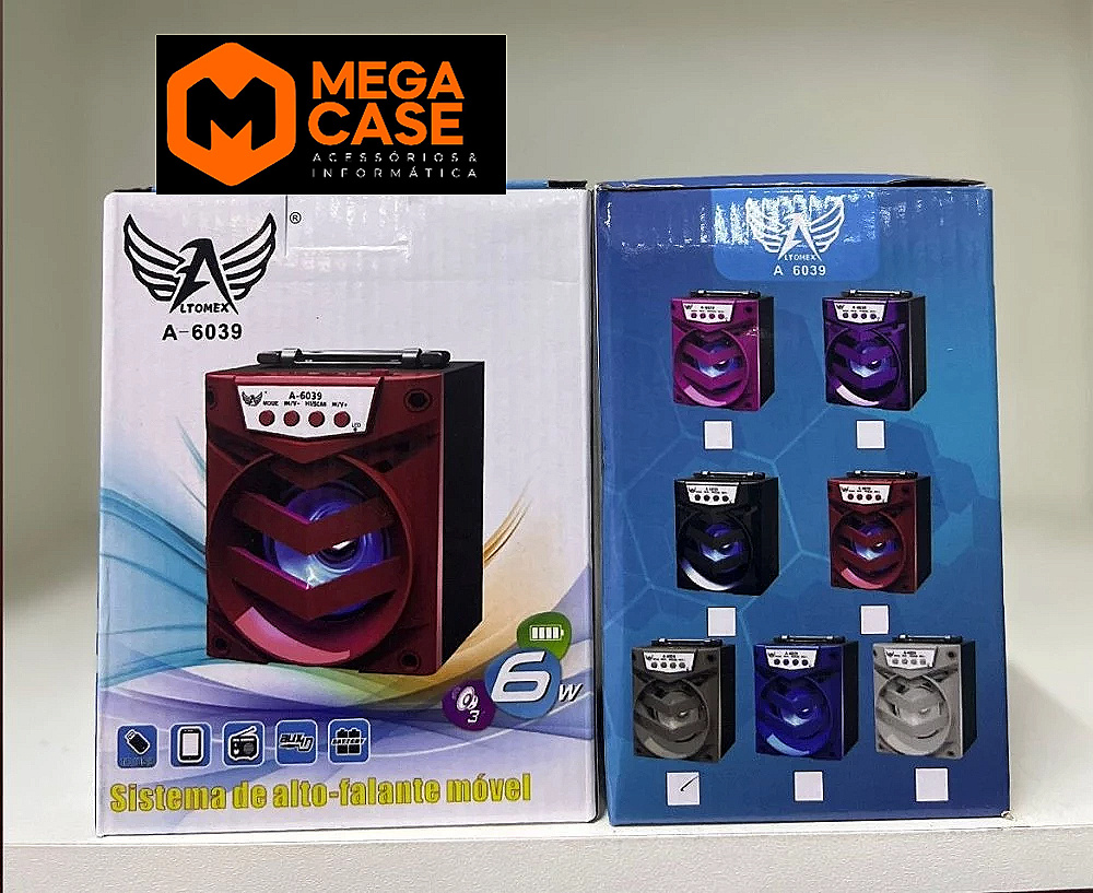 Caixa de som portátil Altomex A-6039 6W RGB