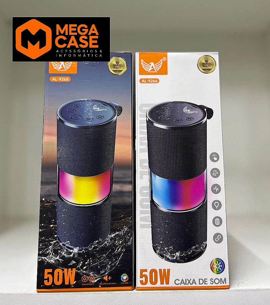 Caixa de Som AL-9266 50W Alto Falante RGB
