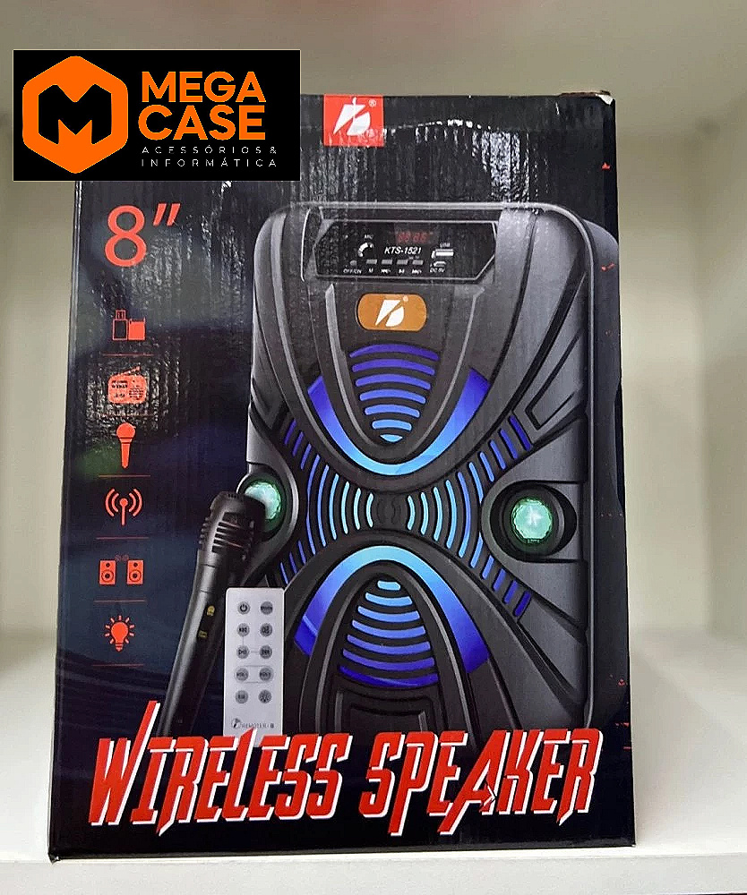 Caixa de Som KTS-1521 8'' Wireless Speaker