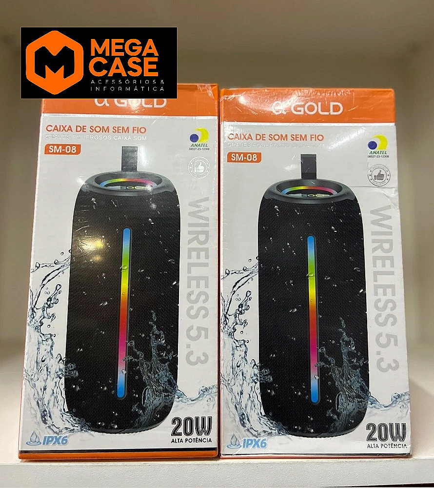 Caixa de Som α’GOLD SM-08 Bluetooth 20W