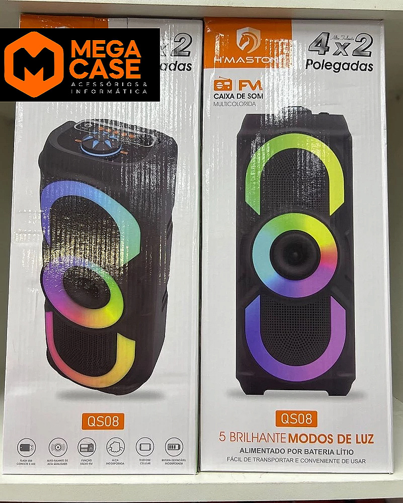 Caixa de Som H'maston QS08 4x2 Polegadas