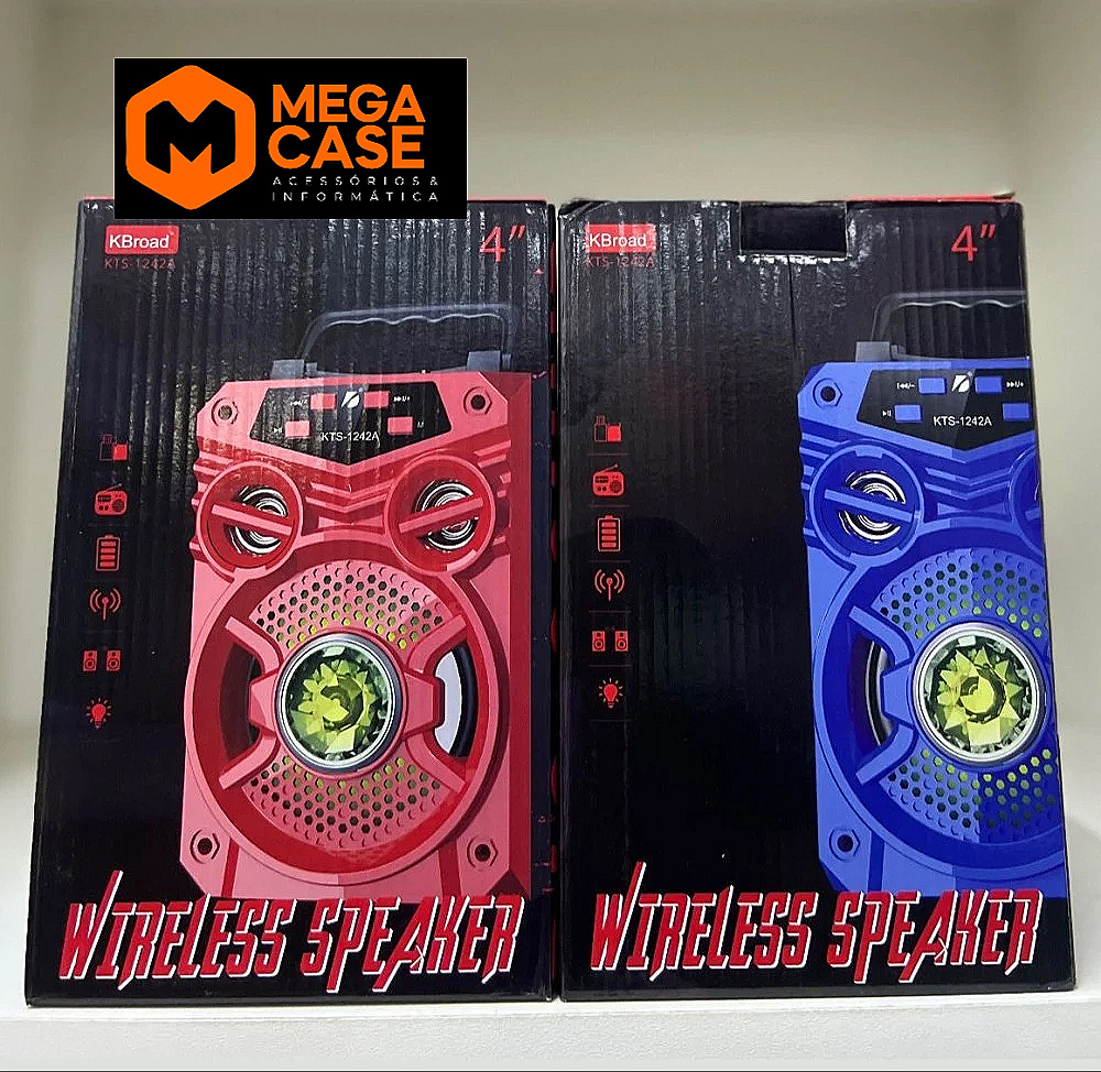 Caixa de som wireless speaker KTS-1242A 4'' com Bluetooth