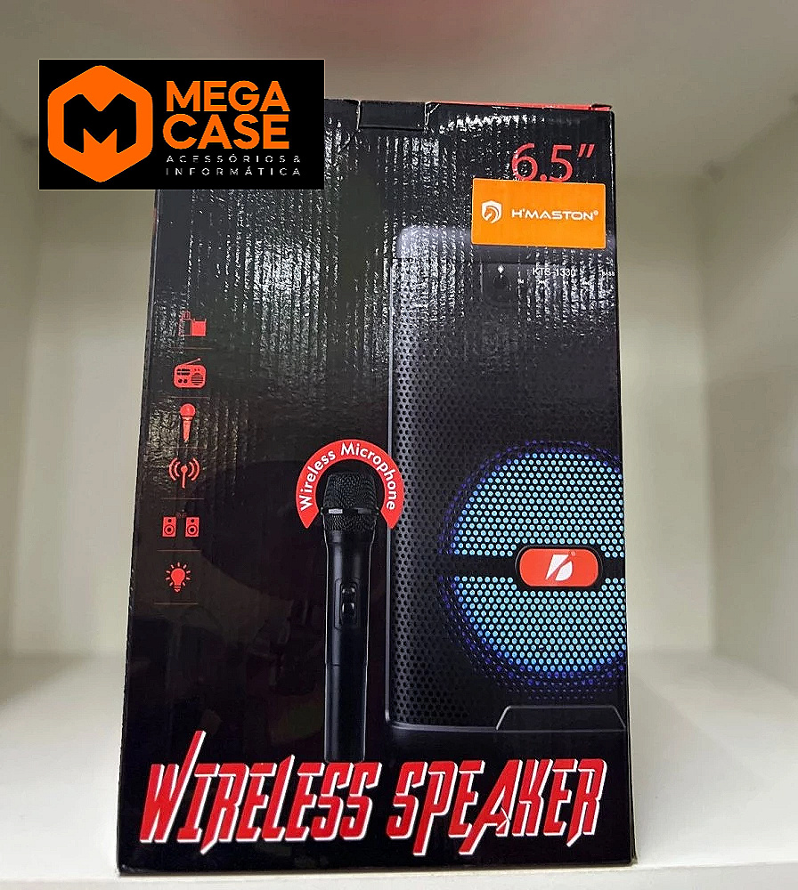 Caixa de som wireless speaker KTS-1330 6.5'' com microfone