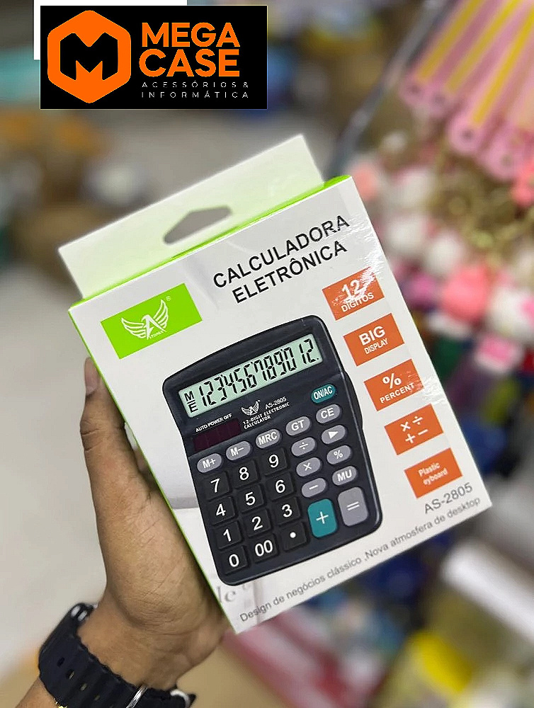 Calculadora AS-2805 12 Dígitos com Teclas Plásticas