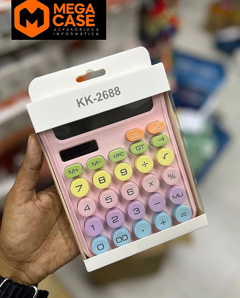 Calculadora KK-2688 Colorida Teclas Redondas
