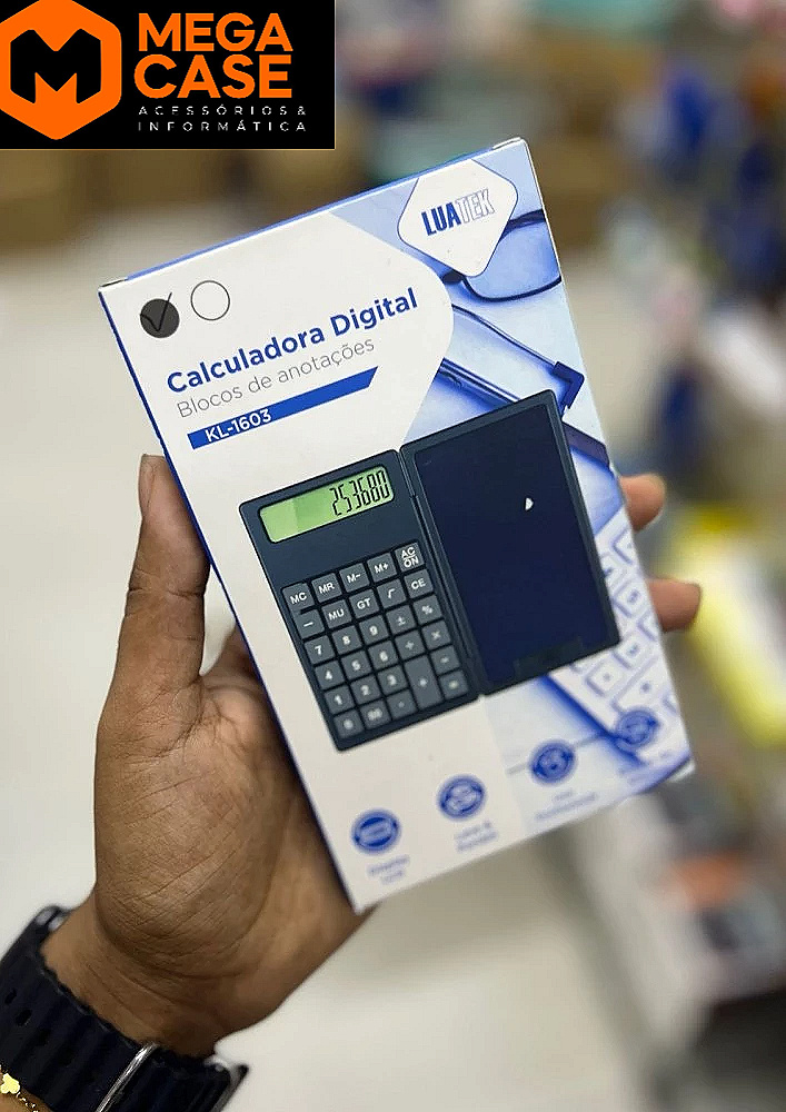 Calculadora Digital KL-1603 com Bloco de Anotações