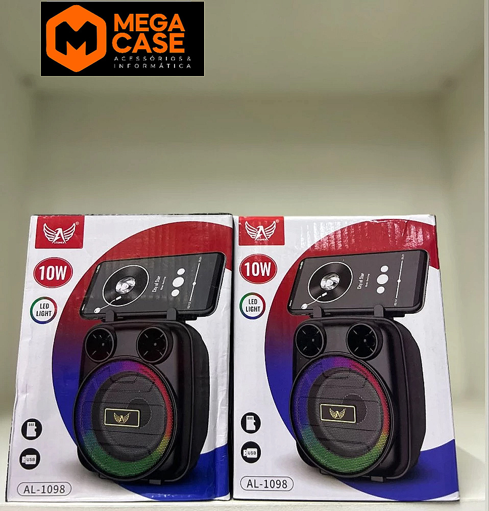 Caixa de som com suporte para celular AL-1098