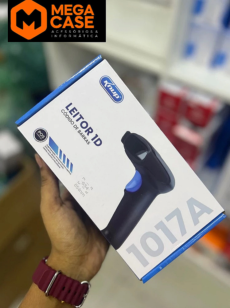 Leitor de Código de Barras 1D Knup 1017A