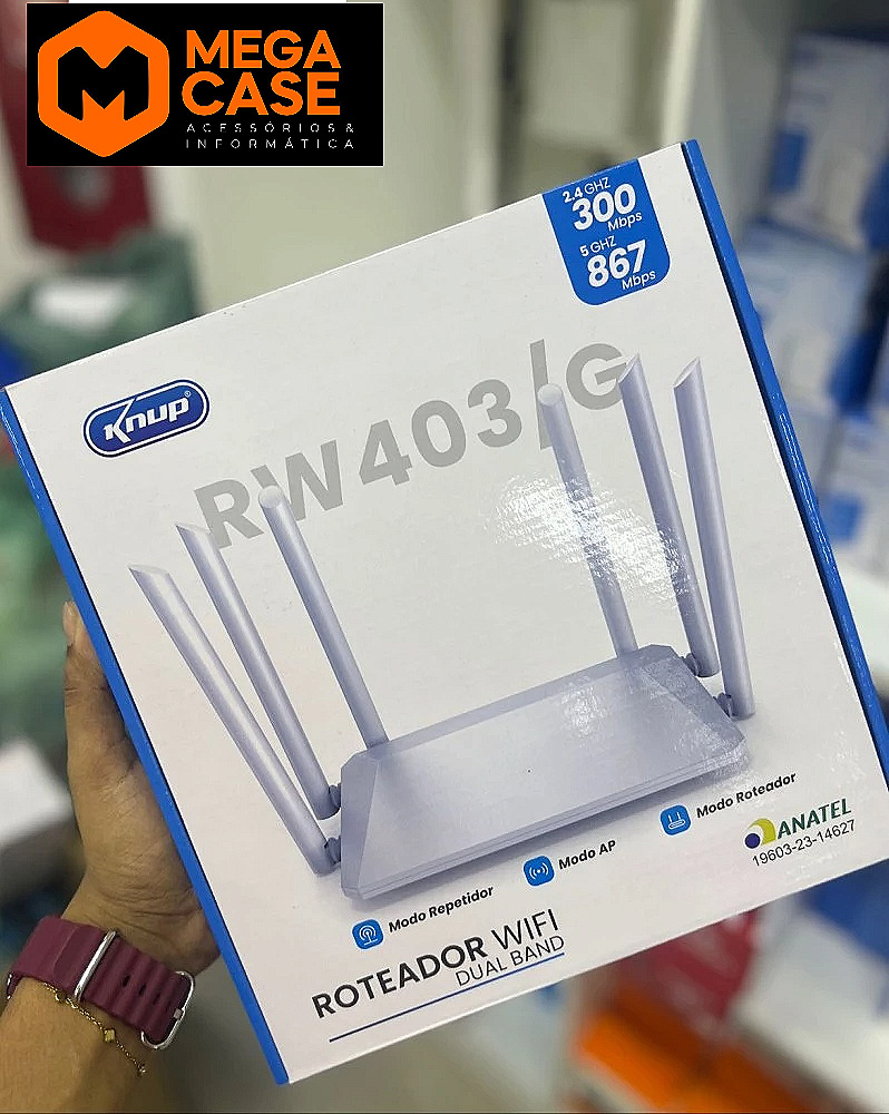 Roteador Wi-Fi Knup RW403/G Dual Band 867Mbps ID9