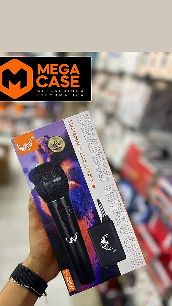 Microfone Sem Fio M-966w Dinâmico com Receptor ID69