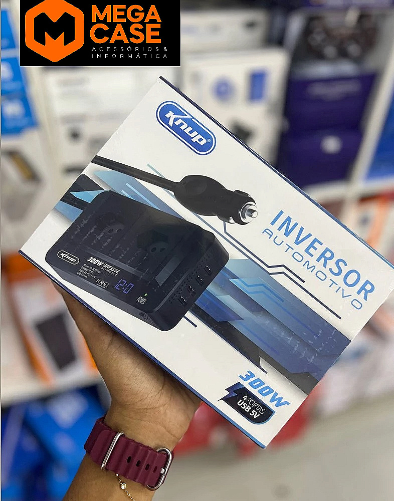 Inversor Automotivo Knup 300W com 4 portas USB KP ID67
