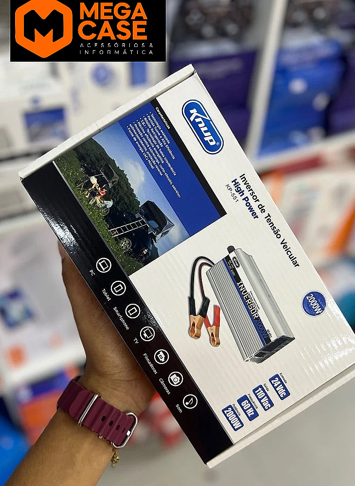 Inversor de Tensão Veicular Knup 2000W KP-551 ID65
