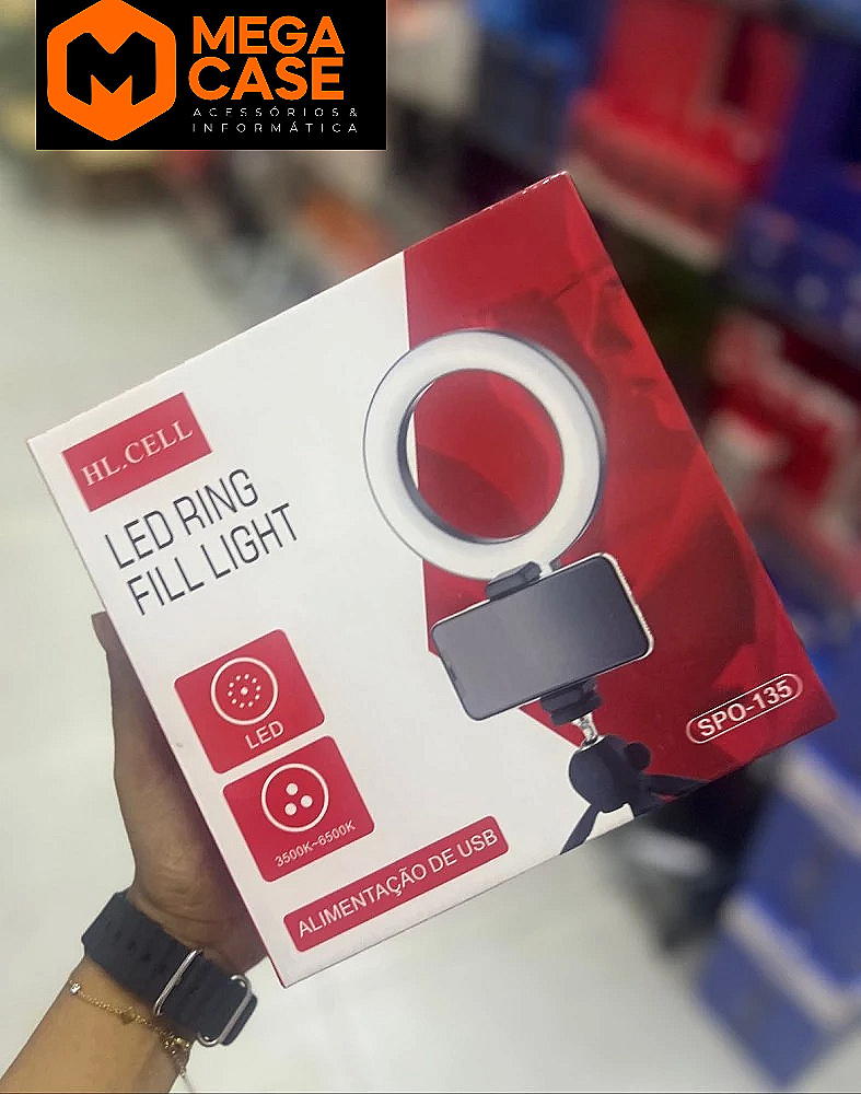 Ring Light HL-Cell LED com Suporte para Celular SPO-135