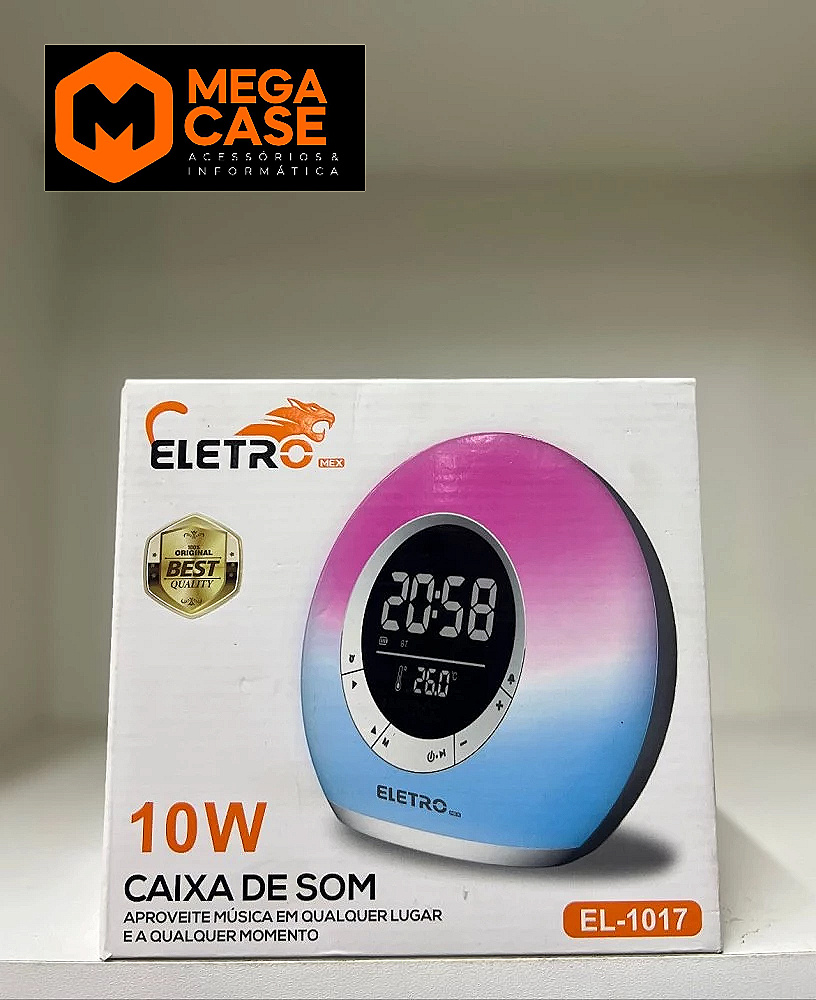 Caixa de Som Relógio Eletro CE com LED 10W EL-1017