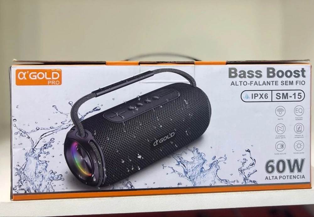 Caixa de som α’GOLD Pro 60W Bass Boost SM-15