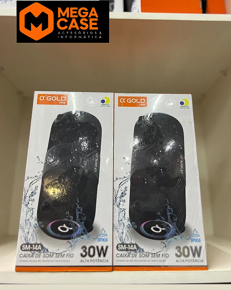 Caixa de Som α’GOLD 30W Bluetooth IPX6 SM-14A