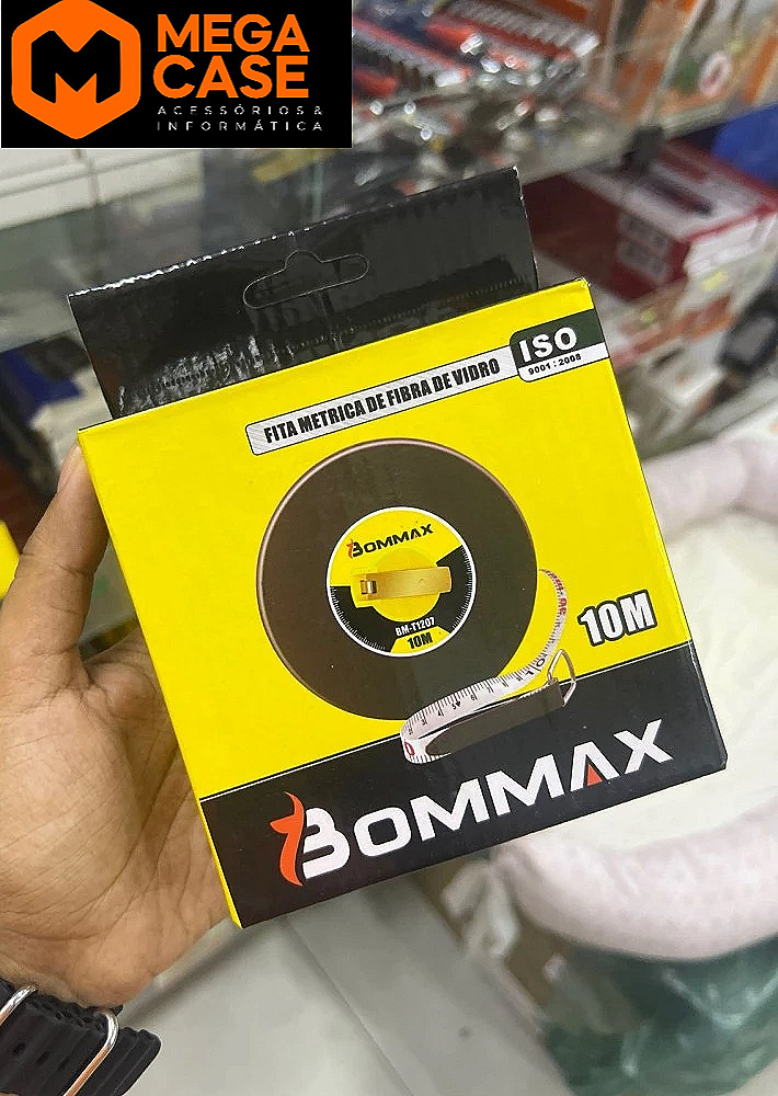 Fita Métrica de Fibra de Vidro 10M Bommax BM-T1207