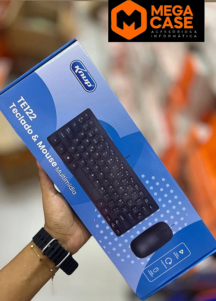 Kit teclado e mouse multimídia preto Knup TE122