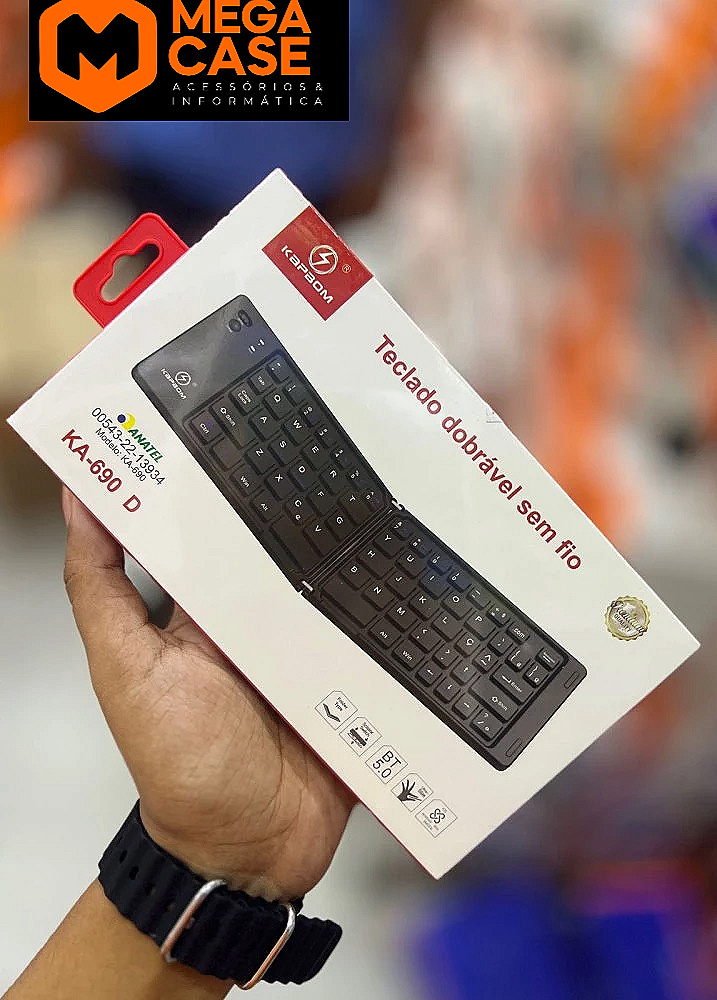 Teclado Dobrável Sem Fio Kapbom KA-690D