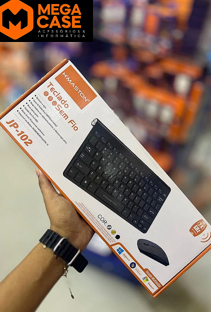 Kit Teclado e Mouse Sem Fio H'maston JP-102