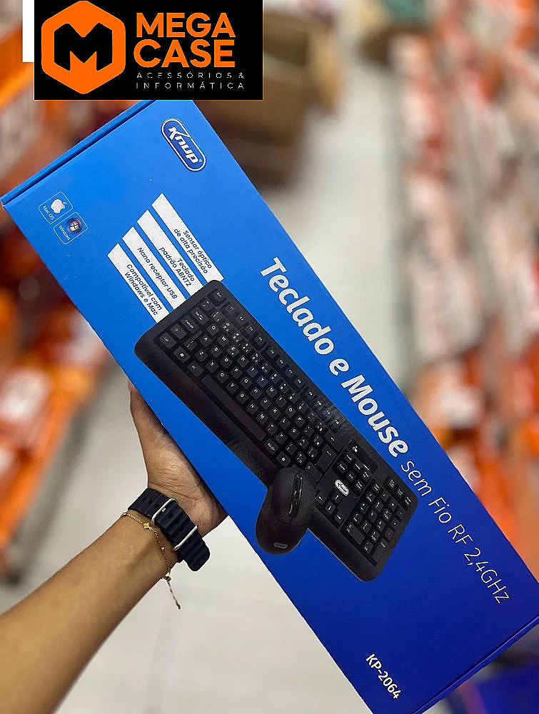 Kit Teclado e Mouse sem Fio Knup KP-2064