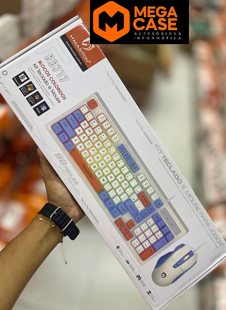 Kit Teclado e Mouse H'maston KB717 Colorido