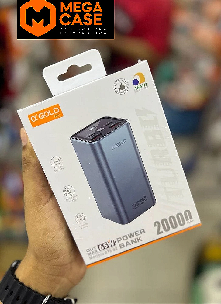 Carregador portátil Power Bank α’GOLD 20000mAh Turbo BTE-92