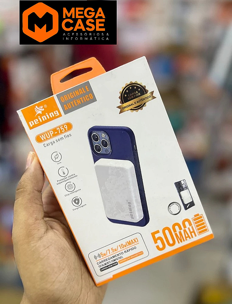 Carregador portátil Power Bank Magnético Peining 5000mAh WUP-759