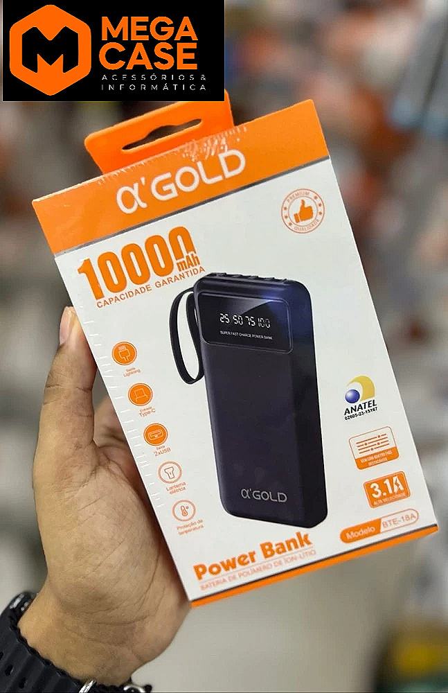 Carregador portátil Power Bank α'GOLD Pro BTE-18A 10000mAh