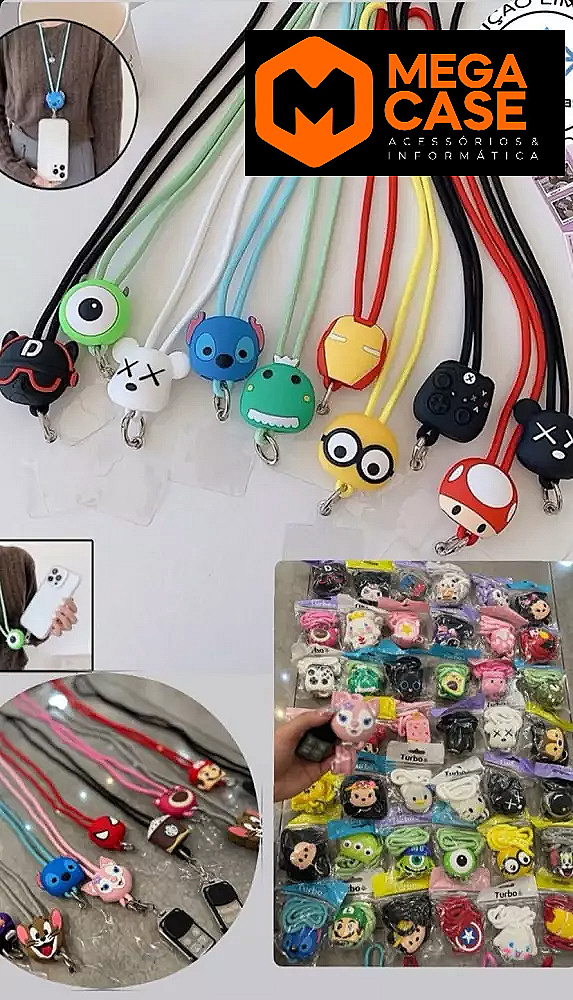 Cordão de pescoço decorado para celular ID77