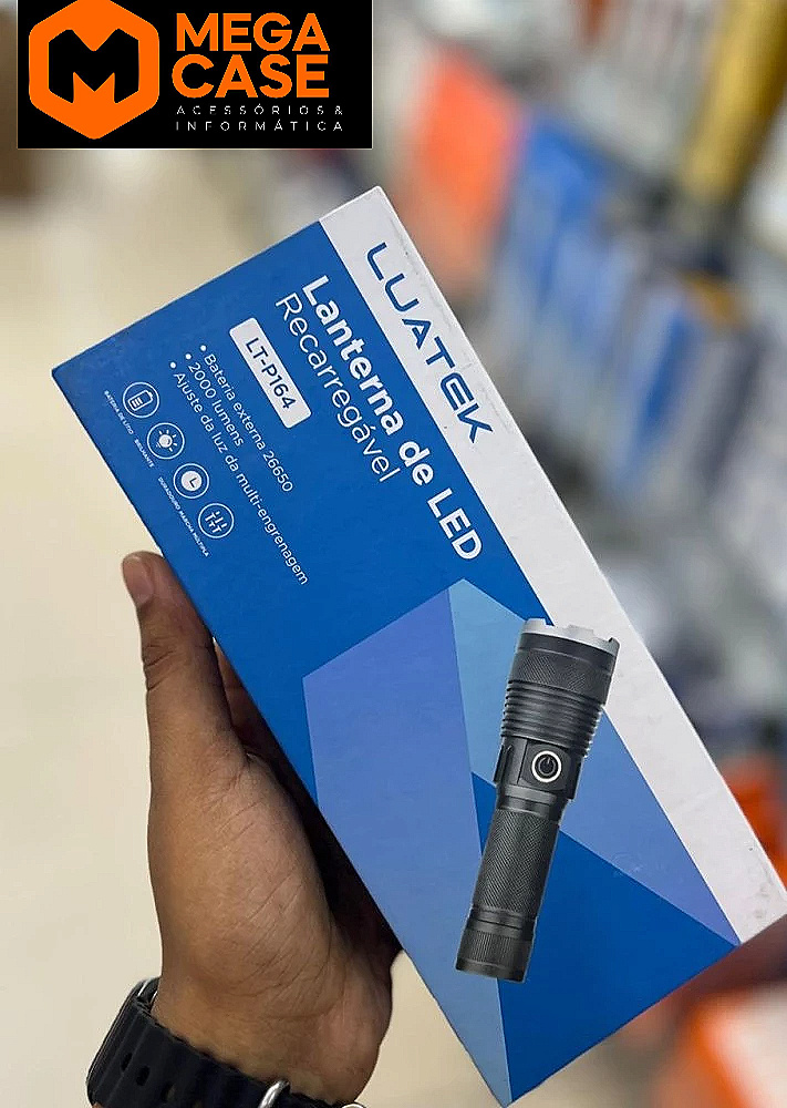 Lanterna de LED LUATEK LT-P164 recarregável
