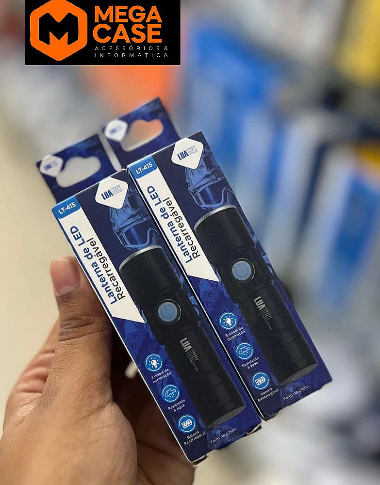 Lanterna LED recarregável LUATEK LT-415 resistente à água